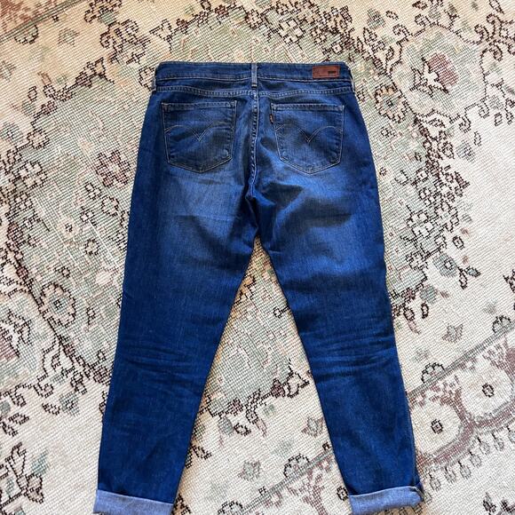 Levi's Mid Rise Demi Curve Slim Crop Jeans 27 4 Distressed Ankle Women's - Picture 3 of 6
